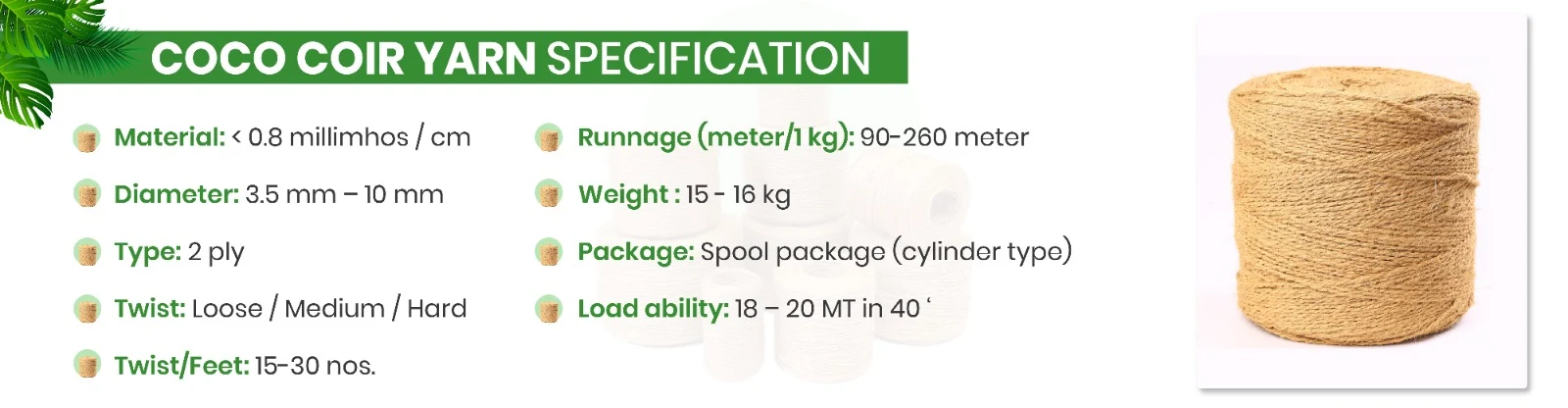 coconut fiber yarn manufacturers in india