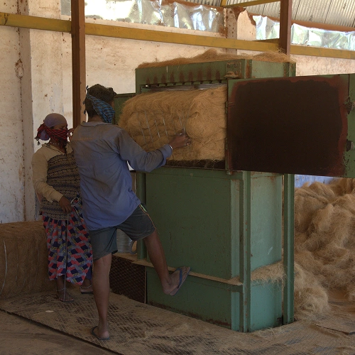 Coco coir fiber bale making